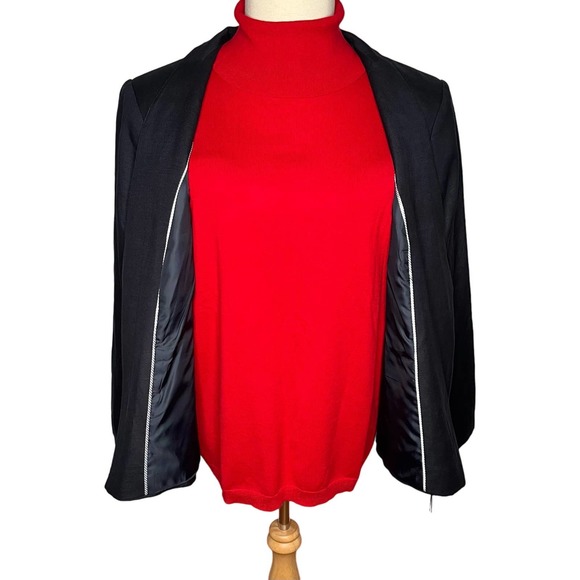 Calvin Klein women's black blazer open front shoulder pads 22W - Picture 8 of 10